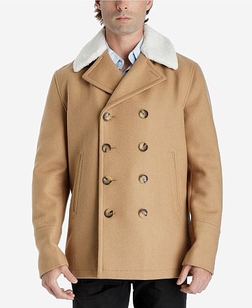 Пальто Fleece-Collar Pea Coat